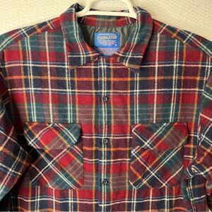 Vintage Pendleton Wool Plaid Flannel Shirt Size L